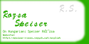 rozsa speiser business card